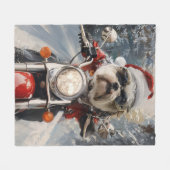 Couverture Polaire Malti Tzu Chien équitation Moto Noël (Devant (Horizontal))