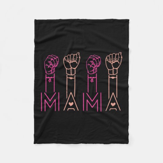 Couverture Polaire Mama American Sign Language Support pour les perso (Devant)