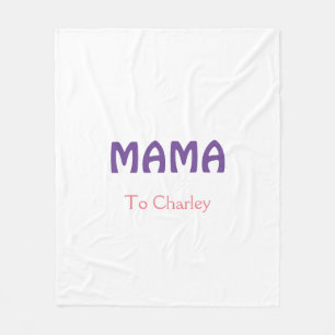 Couverture Polaire Mama mères heureuses rétro violet ajouter du texte