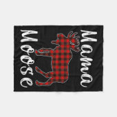 Couverture Polaire Mama Moose Family Christmas Pajama Red& Black (Devant (Horizontal))