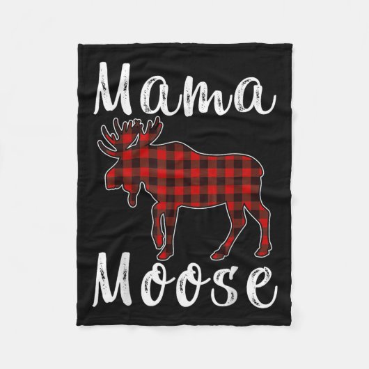 Couverture Polaire Mama Moose Family Christmas Pajama Red& Black (Devant)