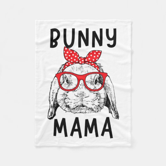 Couverture Polaire Mama Rabbit Fête de la mère maman (Devant)