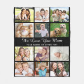 Couverture Polaire Maman 12 Photo Collage noir (Devant)