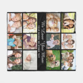Couverture Polaire Maman 12 Photo Collage noir (Devant (Horizontal))
