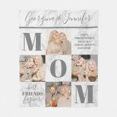 Couverture Polaire Maman 4 Photo Collage Marbre (Devant)