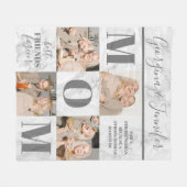 Couverture Polaire Maman 4 Photo Collage Marbre (Devant (Horizontal))