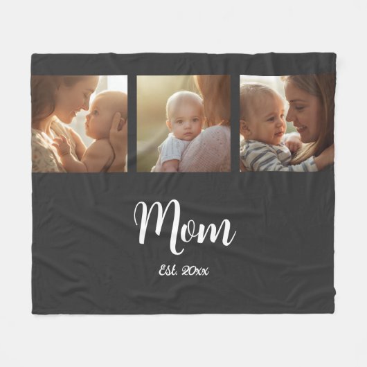 Couverture Polaire Maman a établi un script moderne noir 3 Photo (Devant (Horizontal))