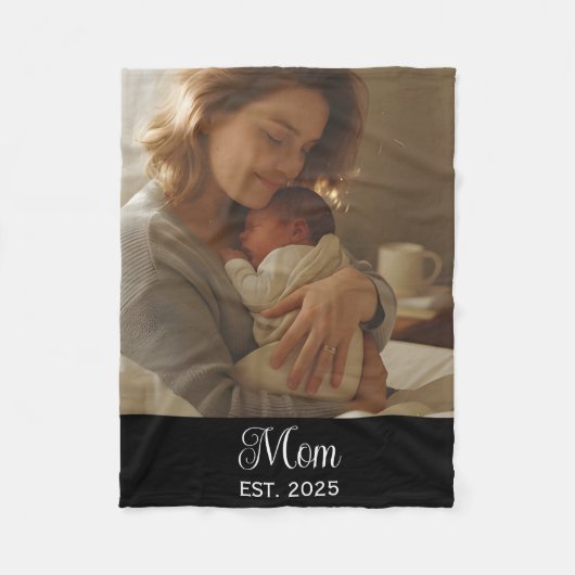 Couverture Polaire Maman a établi un script moderne noir photo (Devant)