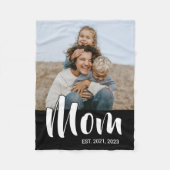 Couverture Polaire Maman a établi un script moderne noir photo (Devant)