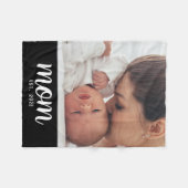 Couverture Polaire Maman a établi un script moderne noir Photo (Devant (Horizontal))