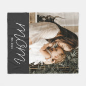 Couverture Polaire Maman a établi un script moderne noir Photo Fleece (Devant (Horizontal))