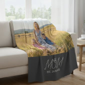 Couverture Polaire Maman a établi une photo de script moderne noir
