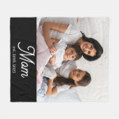 Couverture Polaire Maman a établi une photo de script noir et blanc (Devant (Horizontal))