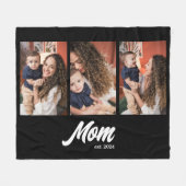 Couverture Polaire Maman a établi une photo noire de script (Devant (Horizontal))