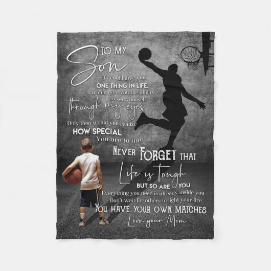 Couverture Polaire Maman À Mon Fils Si Je Pouvais (Devant)