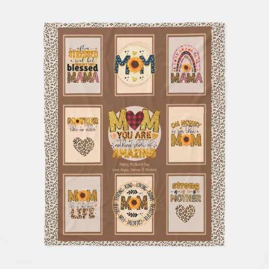 Couverture Polaire Maman branchée ! Citations mères Empreintes de léo (Devant)