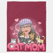 Couverture Polaire Maman Chat-Lotus (Devant)