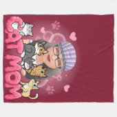 Couverture Polaire Maman Chat-Lotus (Devant (Horizontal))
