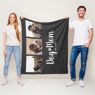 Couverture Polaire Maman Chien a établi un script élégant Noir 3 Phot