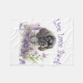 Couverture Polaire Maman Chien Cocker Spaniel Floral (Devant (Horizontal))