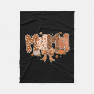 Couverture Polaire Maman Citrouille Automne Coquette Dentelle Nœud Ac