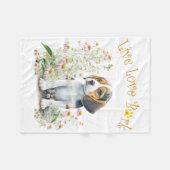 Couverture Polaire Maman de Beagle Floral (Devant (Horizontal))