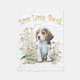 Couverture Polaire Maman de Beagle Floral