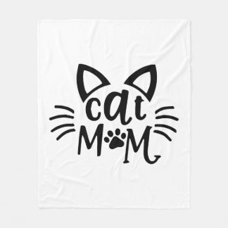 Couverture Polaire Maman de chat