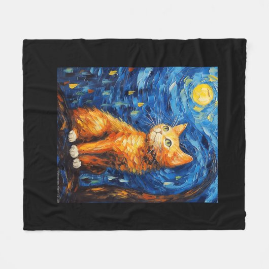 Couverture Polaire Maman de chat, Papa de chat (Devant (Horizontal))