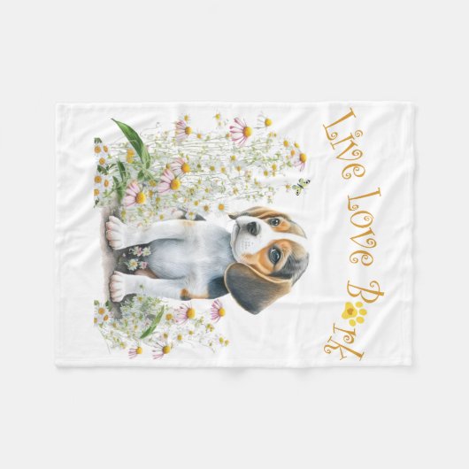 Couverture Polaire Maman de chien beagle (Devant (Horizontal))