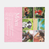 Couverture Polaire Maman Définition 6 Photo Collage rose (Devant (Horizontal))