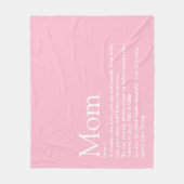 Couverture Polaire Maman Définition Fun Cool Rose polaire Blanche (Devant)