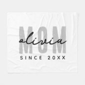 Couverture Polaire Maman Depuis 20XX Moderne Simple Preppy (Devant (Horizontal))