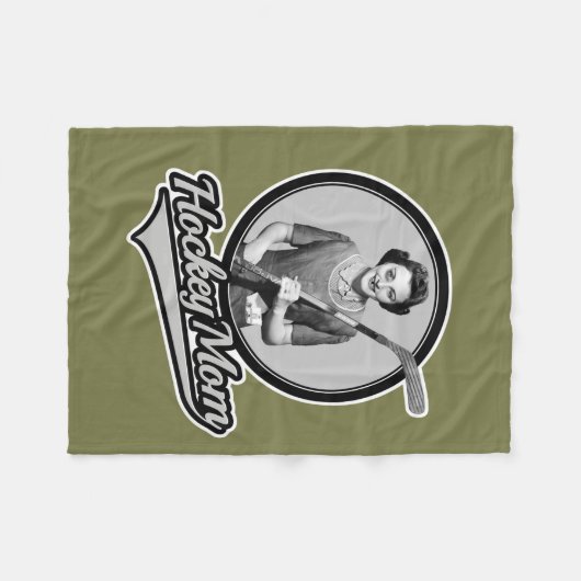 Couverture Polaire Maman du hockey (Devant (Horizontal))