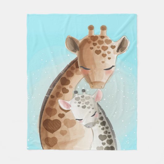 Couverture Polaire Maman Et Bébé Giraffe Cute Baby Gift Idée (Devant)