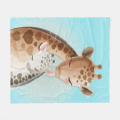 Couverture Polaire Maman Et Bébé Giraffe Cute Baby Gift Idée (Devant (Horizontal))