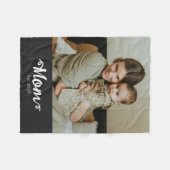 Couverture Polaire Maman Etabli Black Modern Script Photo (Devant (Horizontal))