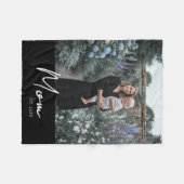 Couverture Polaire Maman Etabli Black Modern Script Photo (Devant (Horizontal))