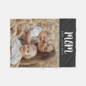 Couverture Polaire Maman Etabli Black Modern Script Photo (Devant (Horizontal))