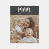 Couverture Polaire Maman Etabli Black Modern Script Photo (Devant)