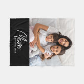 Couverture Polaire Maman Etabli Black Modern Script Photo (Devant (Horizontal))