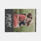 Couverture Polaire Maman Etabli Black Modern Script Photo Fleece (Devant (Horizontal))