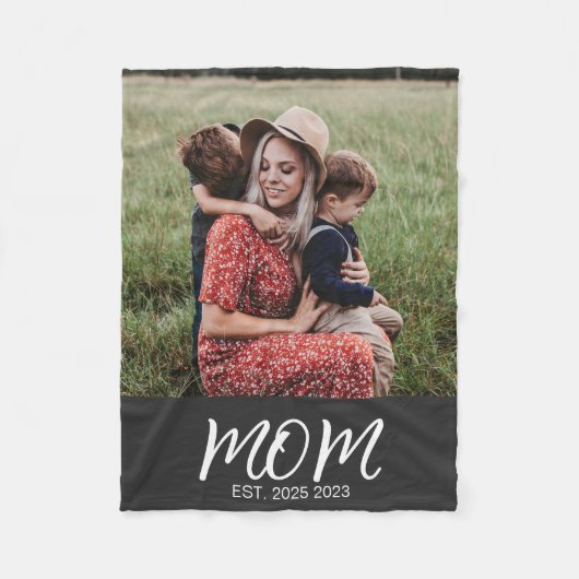 Couverture Polaire Maman Etabli Black Modern Script Photo Fleece (Devant)