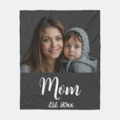Couverture Polaire Maman Etabli Noir Moderne Script Blanche Toison (Devant)