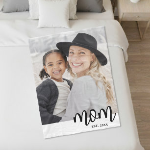 Couverture Polaire Maman Etabli Script Photo Cadeau