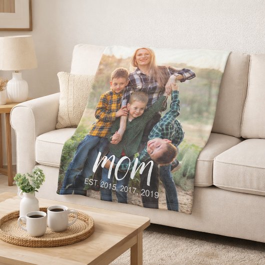 Couverture Polaire Maman Établie Script Moderne Gras Photo