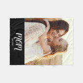 Couverture Polaire Maman Établie Script Moderne Photo Noir (Devant (Horizontal))