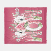 Couverture Polaire Maman Floral Bouquet Fête des mères (Devant (Horizontal))