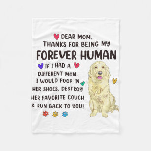 Couverture Polaire Maman Forever Creme humaine Golden Retriever Mères