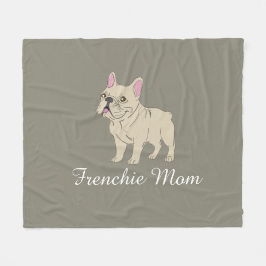 Couverture Polaire Maman Frenchie (Devant (Horizontal))